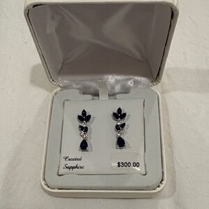 Kohl's Blue Sapphire Leaf Earrings
